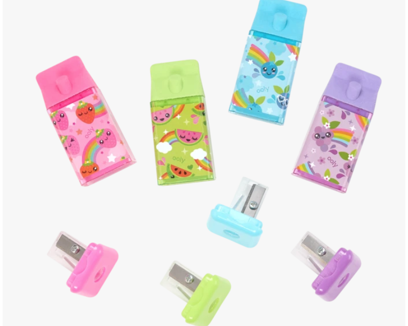 OOLY Lil' Juicy Box Scented Erasers + Sharpener - hip-kid