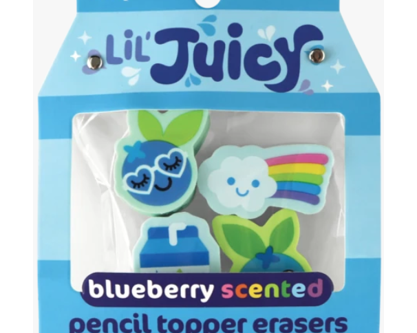 OOLY Lil' Juicy Blueberry Scented Pencil Topper Eraser - hip-kid