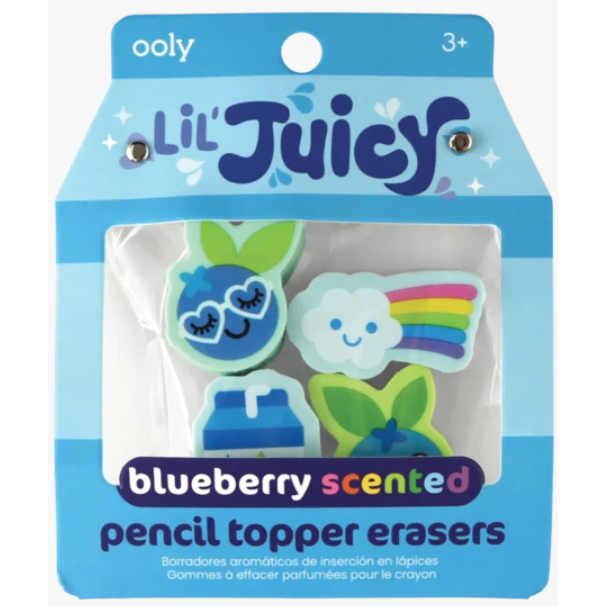 OOLY Lil' Juicy Blueberry Scented Pencil Topper Eraser - hip-kid