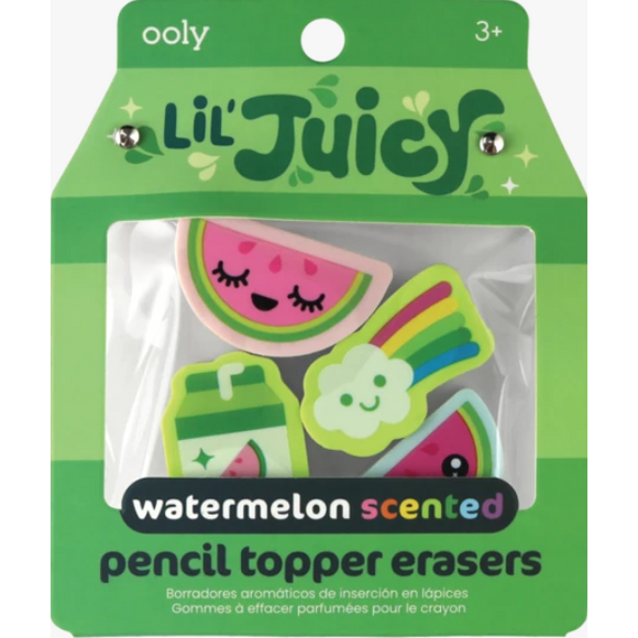 ooly Lil' Juicy Watermelon Scented Pencil Topper Eraser - hip-kid
