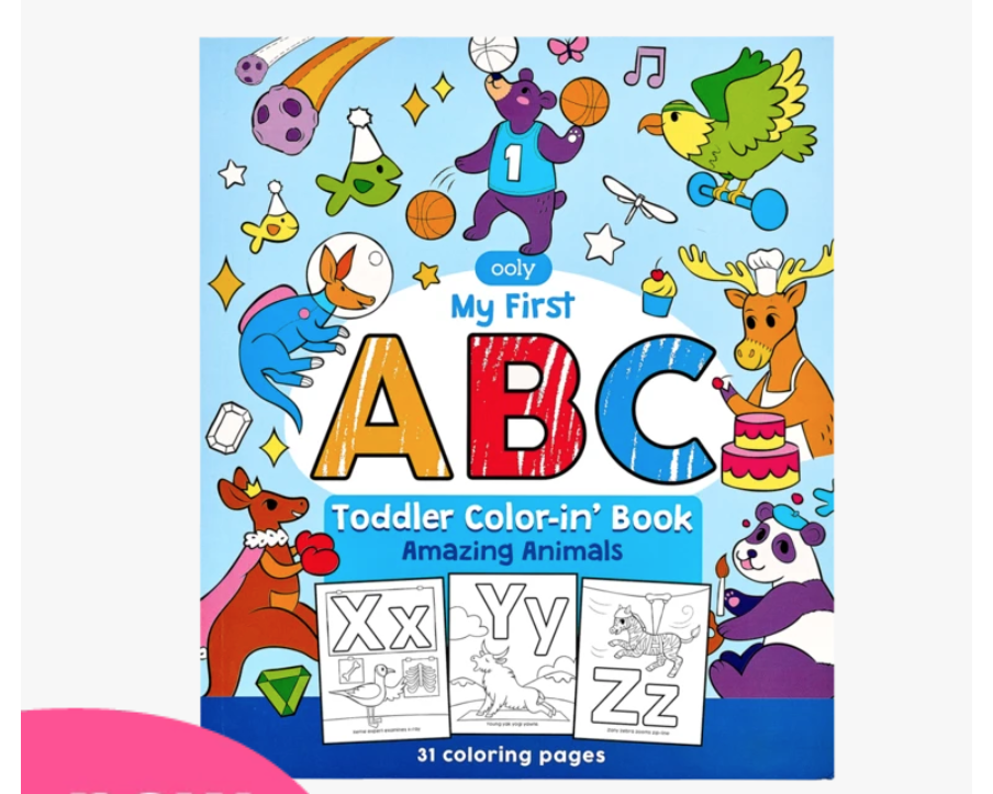 OOLY ABC: Amazing Animals Toddler Color-in' Book - hip-kid