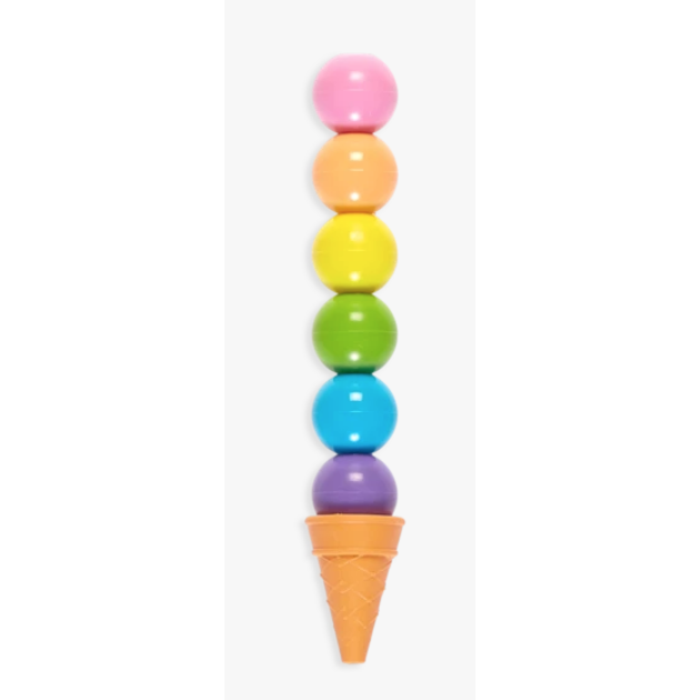 OOLY Rainbow Scoops Stacking Erasable Crayons & Scented Eraser - hip-kid
