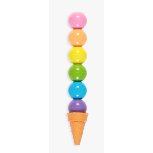 ooly Rainbow Scoops Stacking Erasable Crayons & Scented Eraser - hip-kid