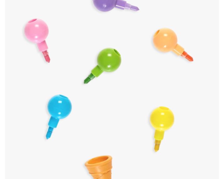 OOLY Rainbow Scoops Stacking Erasable Crayons & Scented Eraser - hip-kid