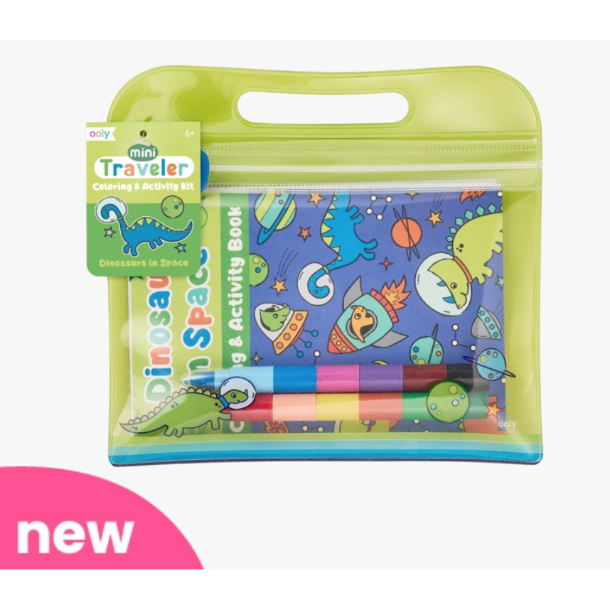 OOLY Mini Traveler Dinosaurs in Space Coloring & Activity Kit - hip-kid
