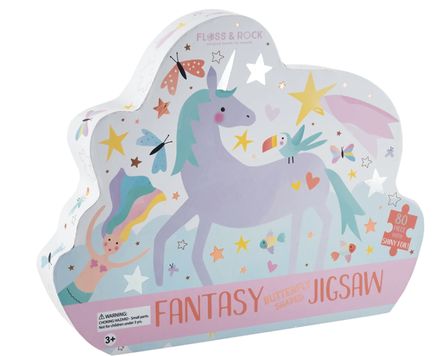 Floss & Rock Fantasy 80 pc Butterfly Shaped Jigsaw - hip-kid