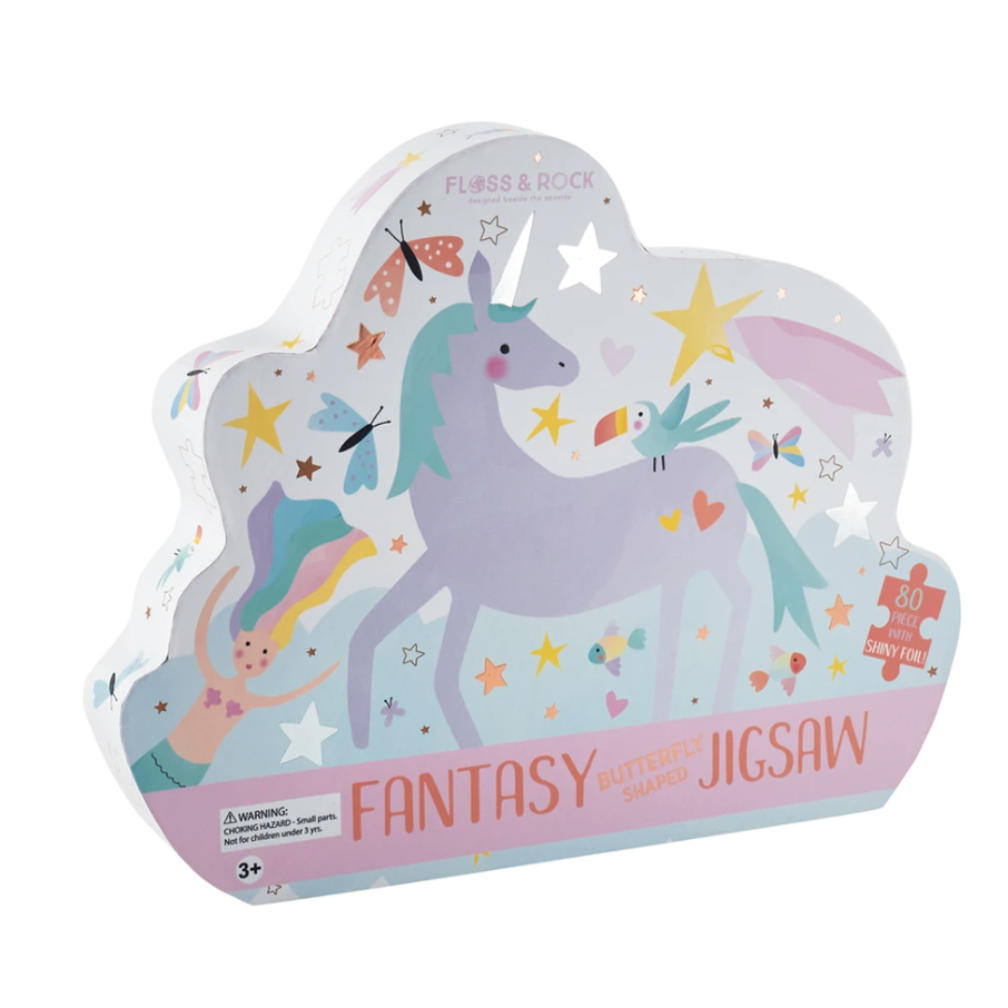 Floss & Rock Fantasy 80 pc Butterfly Shaped Jigsaw - hip-kid