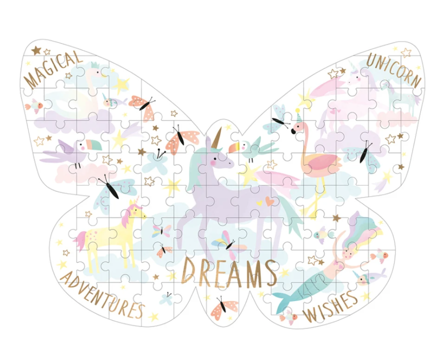 Floss & Rock Fantasy 80 pc Butterfly Shaped Jigsaw - hip-kid