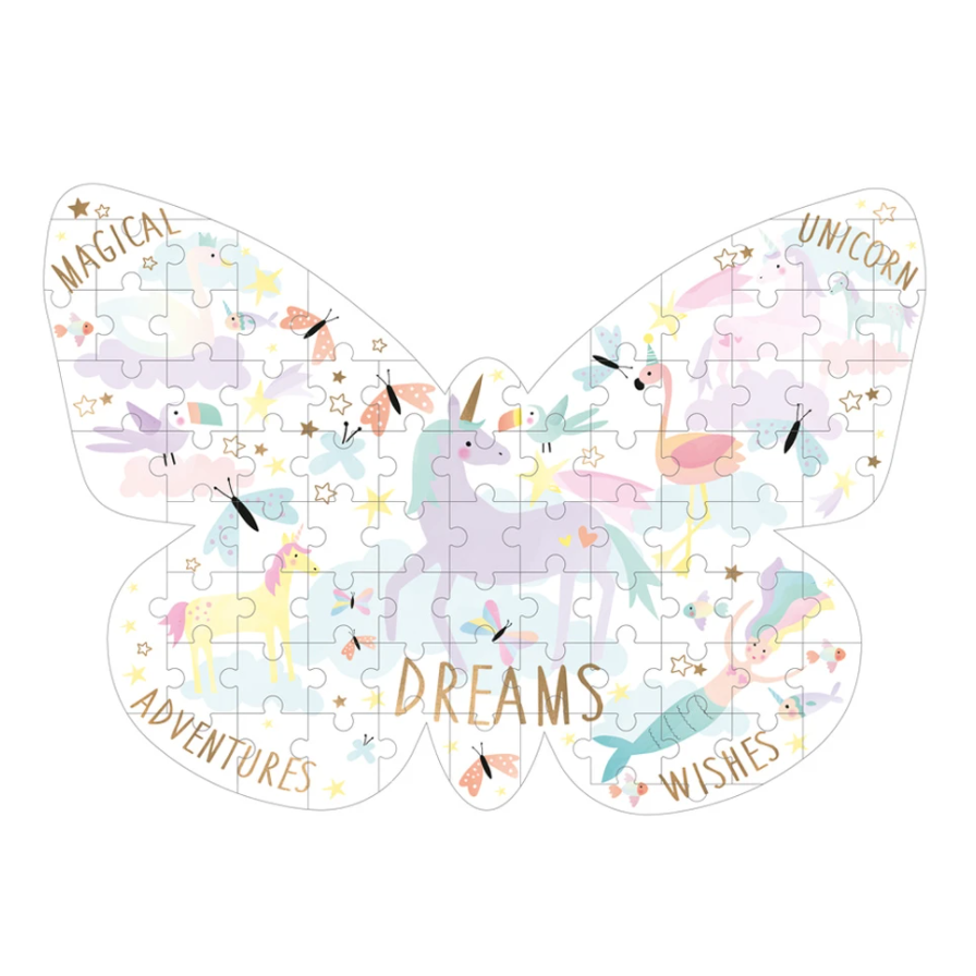 Floss & Rock Fantasy 80 pc Butterfly Shaped Jigsaw - hip-kid