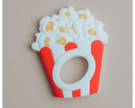 Three Hearts Silicone Teether - Popcorn - hip-kid