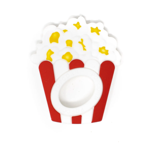 Three Hearts Silicone Teether - Popcorn - hip-kid