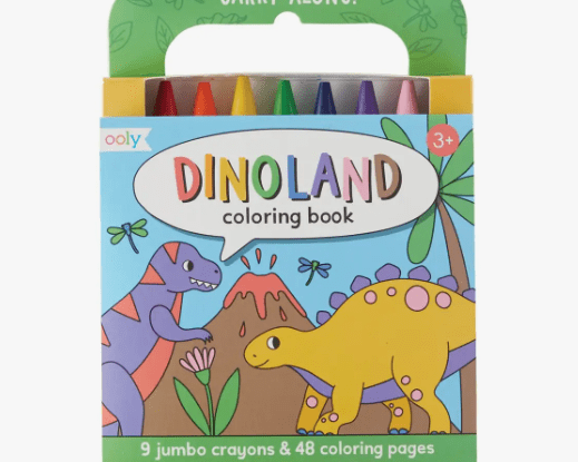 OOLY Carry Along Crayon & Coloring Book Kit - Dinoland - hip-kid