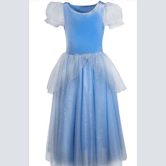 Cinderella Costume Girl Fancy Costume Princess Dress Halloween Party Role  Play with Sleeves - Walmart.com