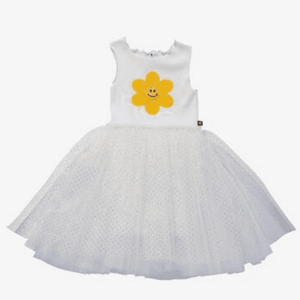 Petite Hailey Daisy Patch Tutu Dress - Ivory - hip-kid