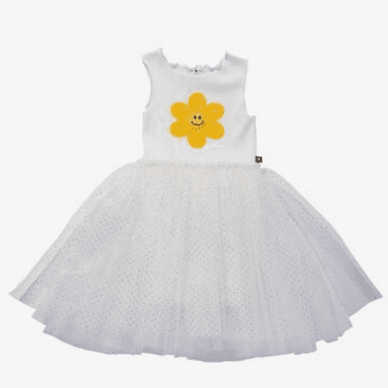 Petite Hailey Daisy Patch Tutu Dress - Ivory - hip-kid
