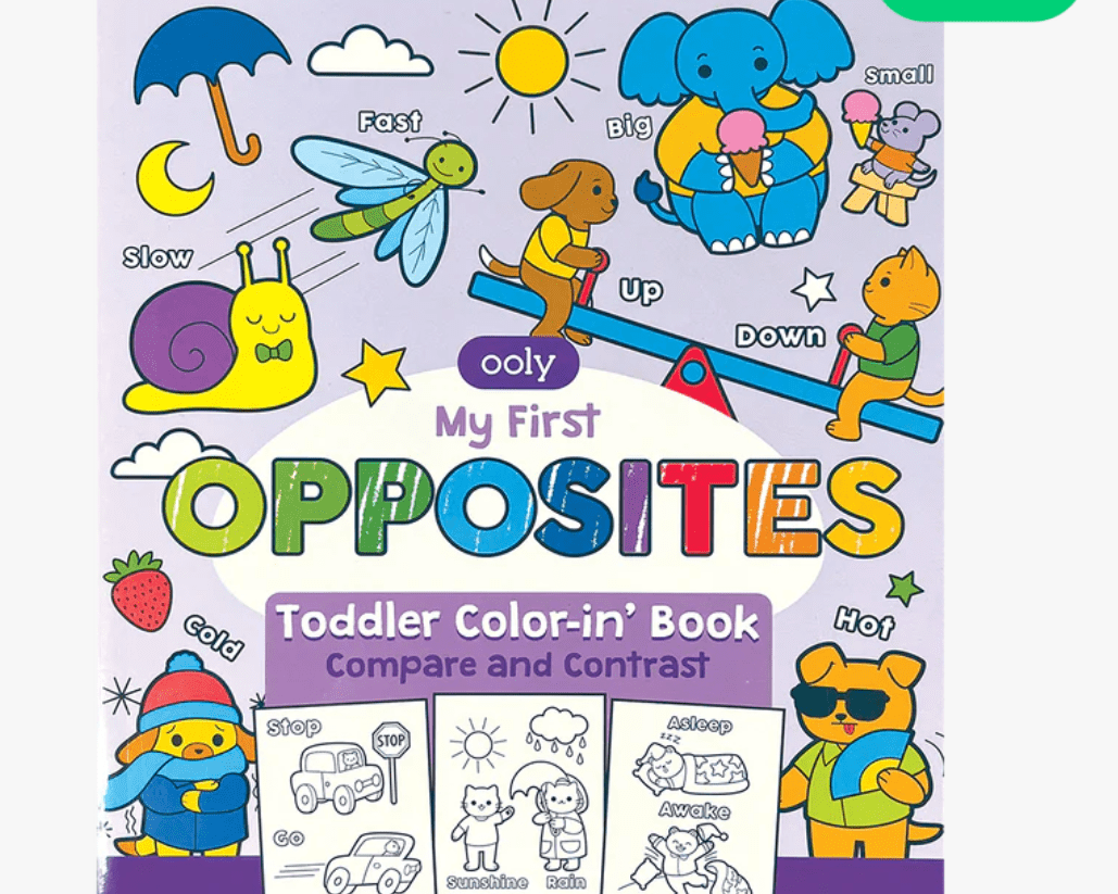 OOLY Toddler Coloring Book - Opposites - hip-kid