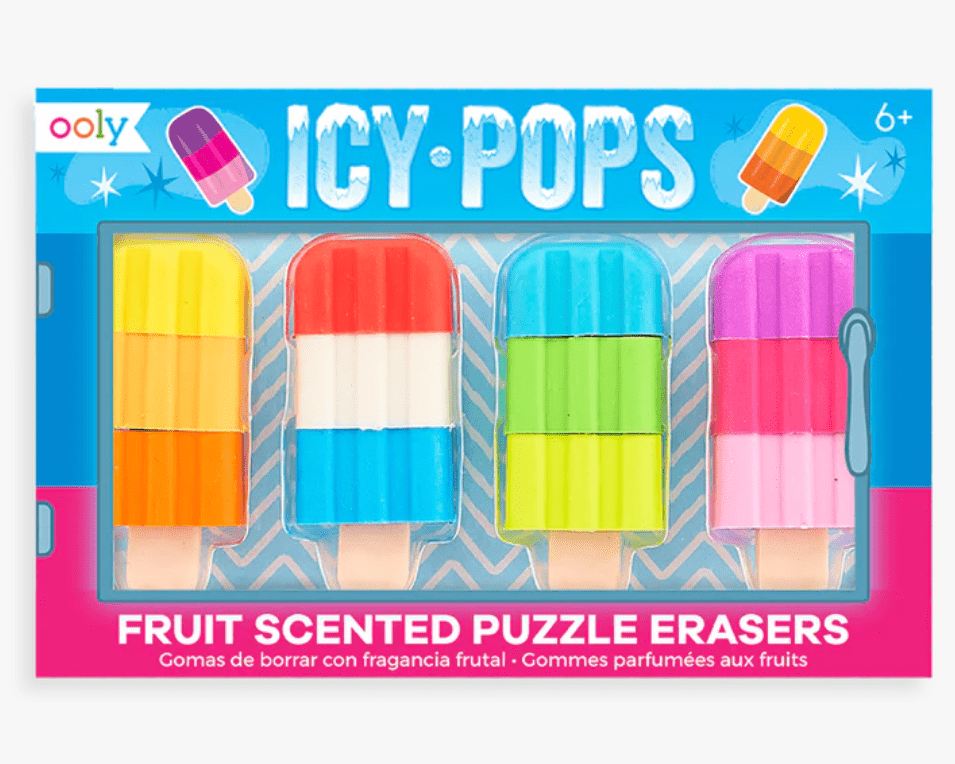 OOLY Icy Pops Scented Puzzle Erasers (set of 4) - hip-kid