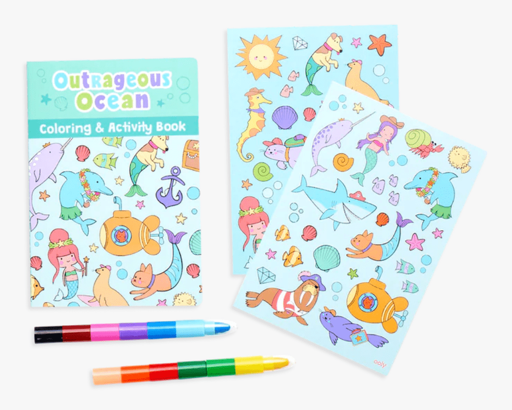 Ooly Mini Traveler Outrageous Ocean Coloring & Activity Kit - hip-kid