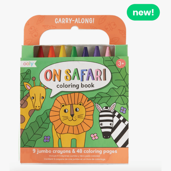 OOLY Carry Along Crayon & Coloring Book Kit - Safari - hip-kid