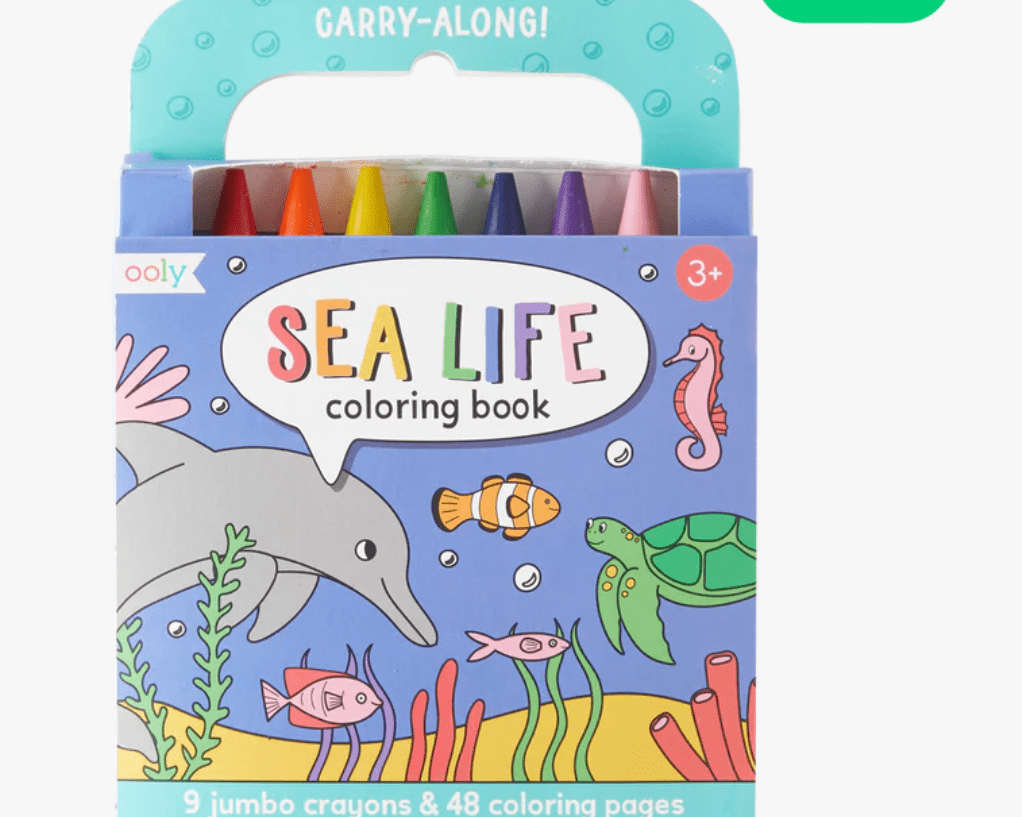 OOLY Carry Along Crayon & Coloring Book Kit - Sea Life - hip-kid