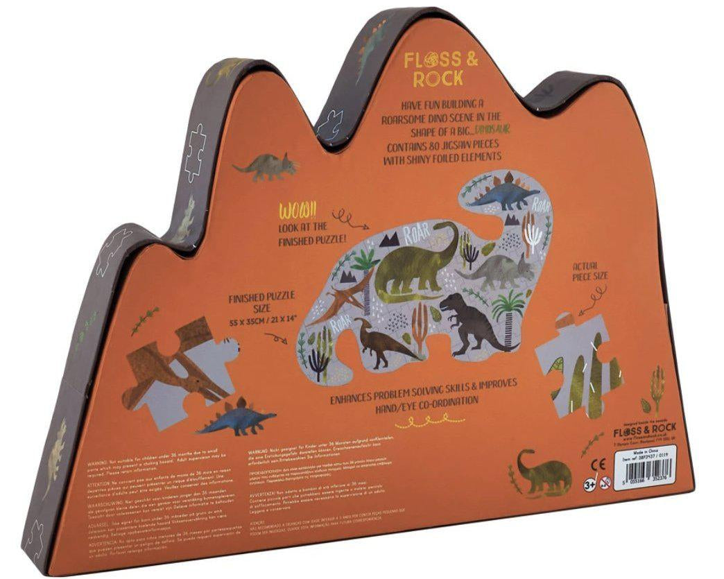 Floss & Rock 80pc Jigsaw Shaped Dinosaur-FLOSS & ROCK-hip-kid
