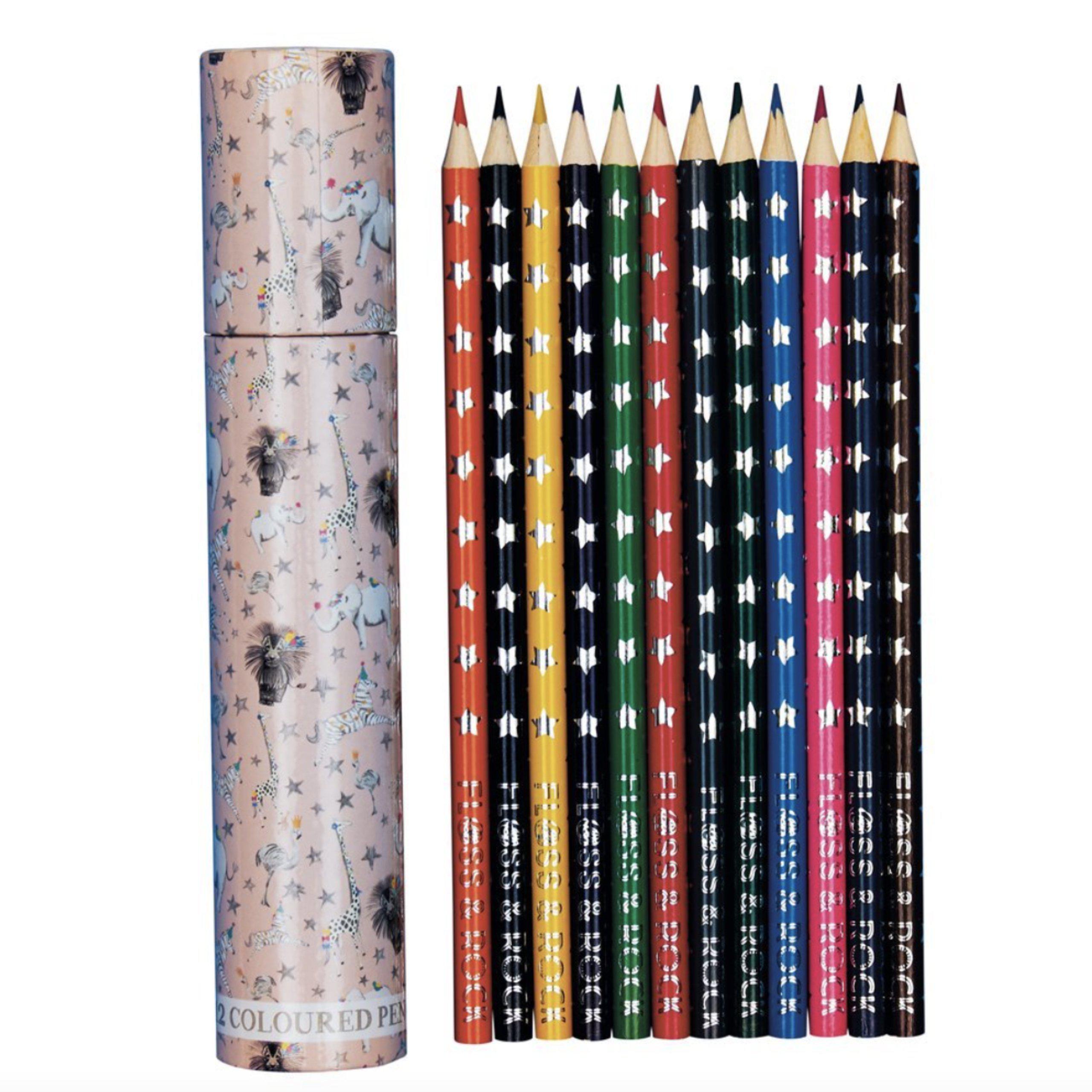 Floss & Rock Colored Pencils 12 pk - Party Animals-FLOSS & ROCK-hip-kid