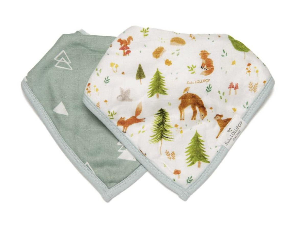Lou Lou Lollipop Bandana Bib Set - Forest Friends-LOULOU LOLLIPOP-hip-kid