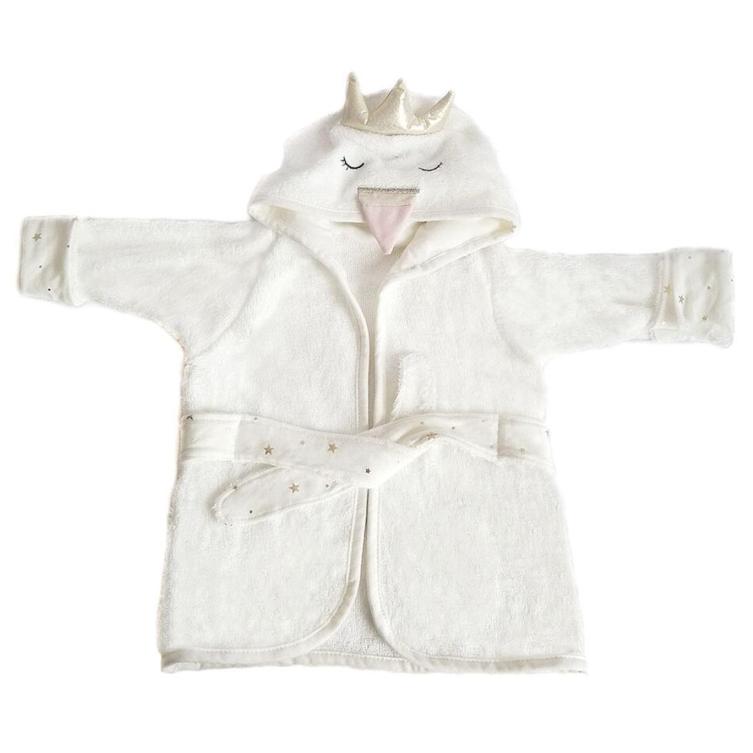Mon Ami Swan Bamboo Cotton Robe-MON AMI-hip-kid