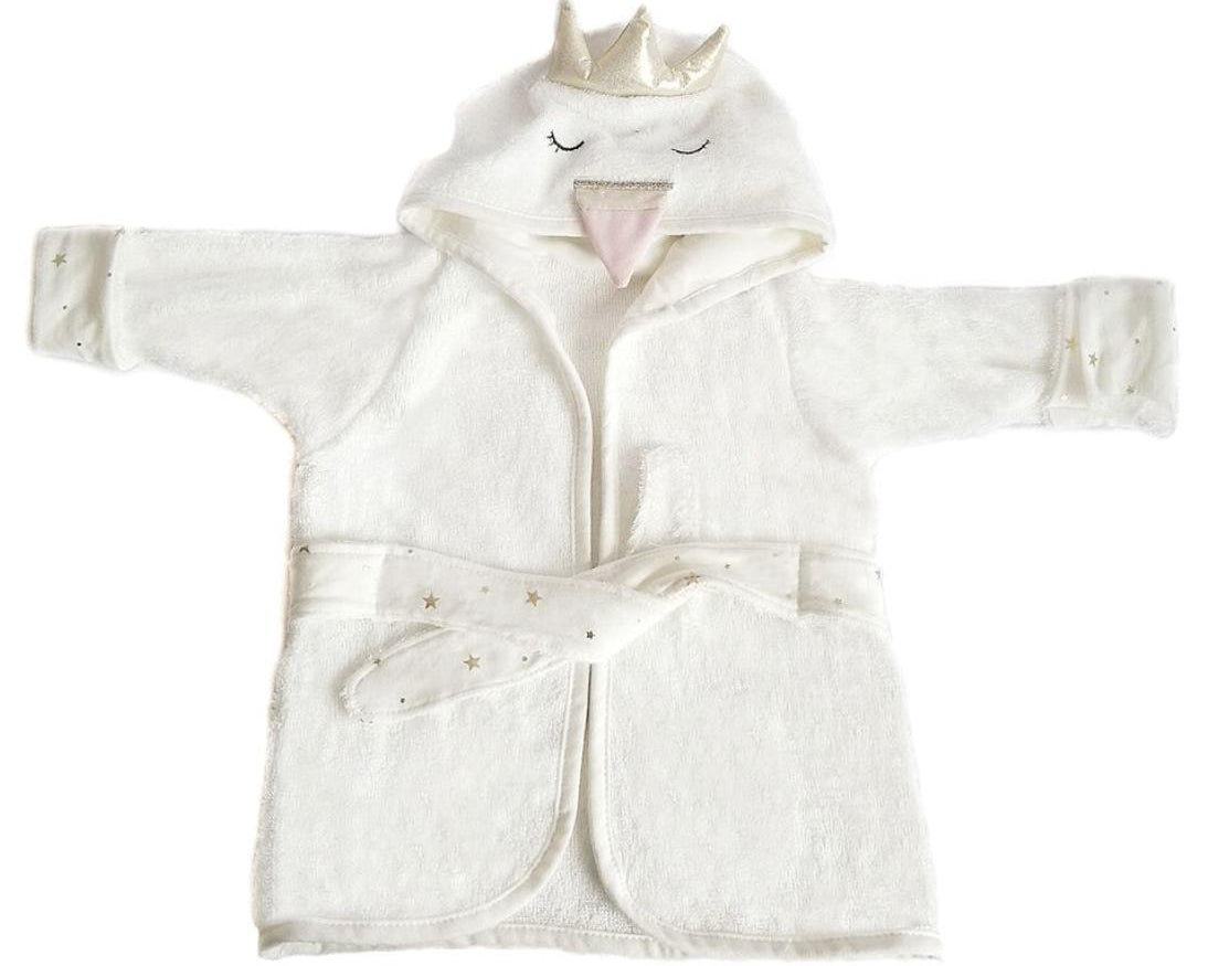 Mon Ami Swan Bamboo Cotton Robe-MON AMI-hip-kid