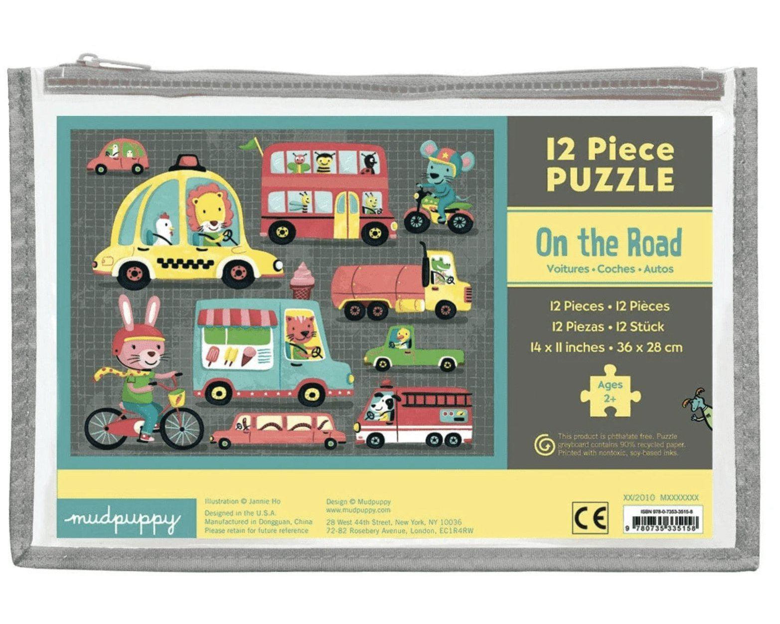 Mudpuppy 12 pc Pouch Puzzle - On the Road-HACHETTE-hip-kid
