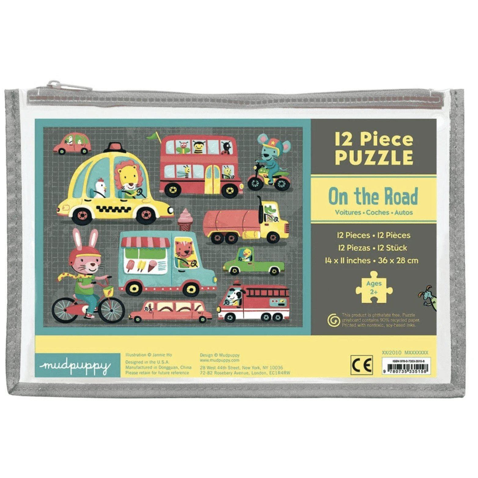 Mudpuppy 12 pc Pouch Puzzle - On the Road-HACHETTE-hip-kid