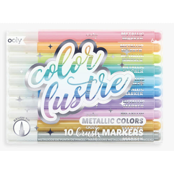 Ooly Color Lustre Metallic Brush Markers-OOLY-hip-kid
