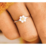 Puravida Gemstone Daisy Ring (Silver)-PURAVIDA-hip-kid