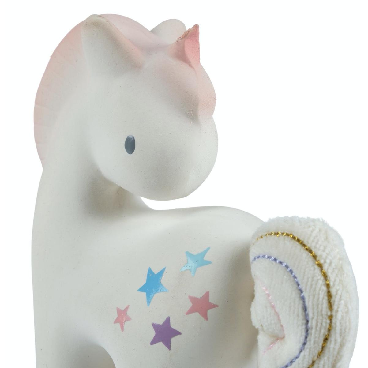 Tikiri Cotton Candy Unicorn Natural Rubber Rattle w/Crinkle Tail-TIKIRI-hip-kid
