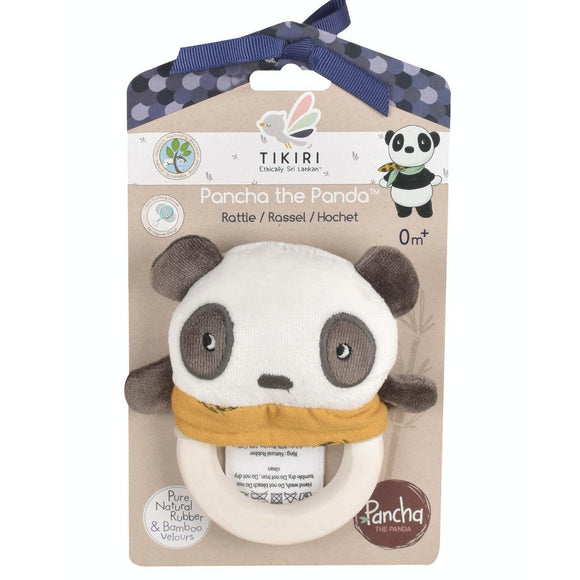 Tikiri Pancha the Panda Natural Rubber Teether and Rattle Toy-TIKIRI-hip-kid